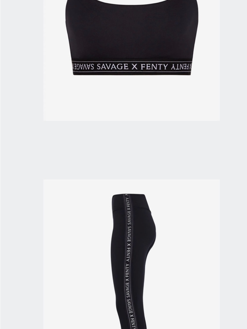 Savage X Fenty Black Bralette and Legging Set with Logo Trim